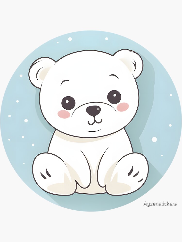 Gift Sticker : Cute Baby Polar Bear Sweet Art For Newborn Kid Room Decor  Animal