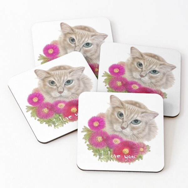 Item preview, Copie de ginger cat in red flowers designed and sold by bonjourmadame4.