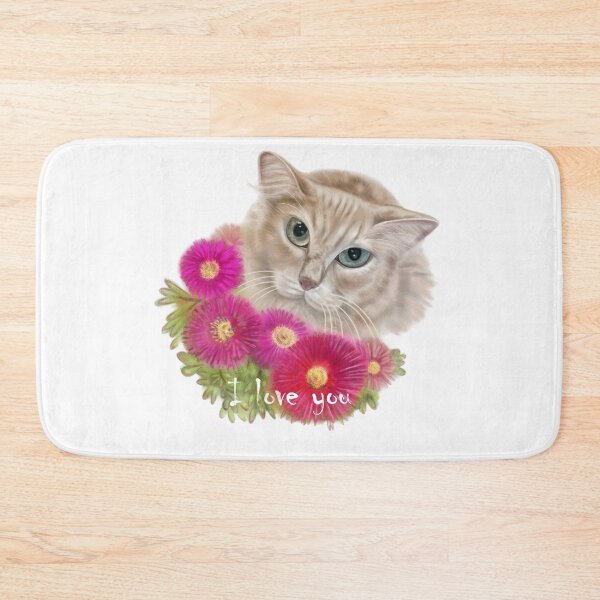 Item preview, Copie de ginger cat in red flowers designed and sold by bonjourmadame4.