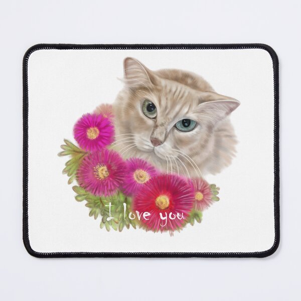 Item preview, Copie de ginger cat in red flowers designed and sold by bonjourmadame4.