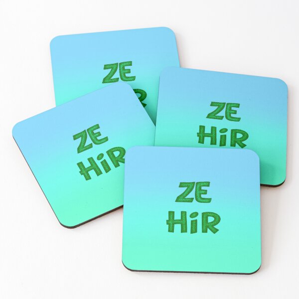 Item preview, Ze Hir Pronouns With Glitter Font designed and sold by ArtbyDannyGavin.