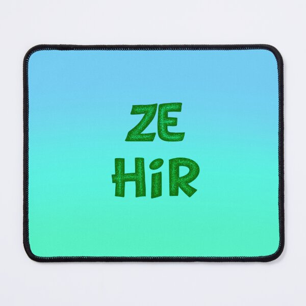 Item preview, Ze Hir Pronouns With Glitter Font designed and sold by ArtbyDannyGavin.