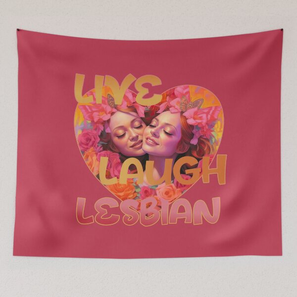 Aperçu de l'œuvre Live Laugh Lesbian Heart Design créée et vendue par danielliamgill.
