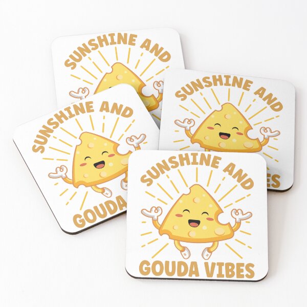 Item preview, Sunshine And Gouda Vibes| Cute and Funny Meditating Cheese designed and sold by PearlMoonGrapes.