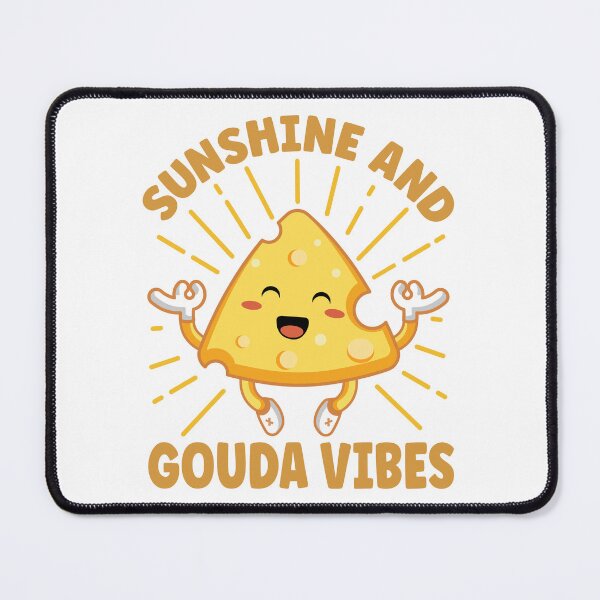 Item preview, Sunshine And Gouda Vibes| Cute and Funny Meditating Cheese designed and sold by PearlMoonGrapes.