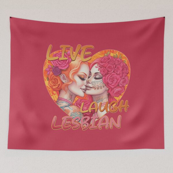 Aperçu de l'œuvre Live Laugh Lesbian Sugar Skull Design créée et vendue par danielliamgill.
