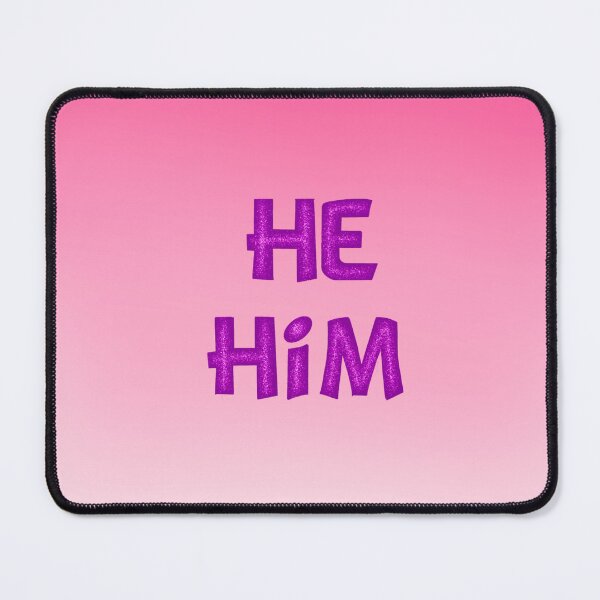 Item preview, He Him Pronouns With Glitter Font designed and sold by ArtbyDannyGavin.