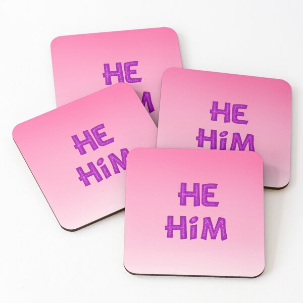 Item preview, He Him Pronouns With Glitter Font designed and sold by ArtbyDannyGavin.