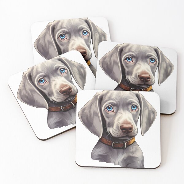 Item preview, Weimaraner Puppy Cute Cartoon Portrait Illustration Gray designed and sold by Calypso Pixels.