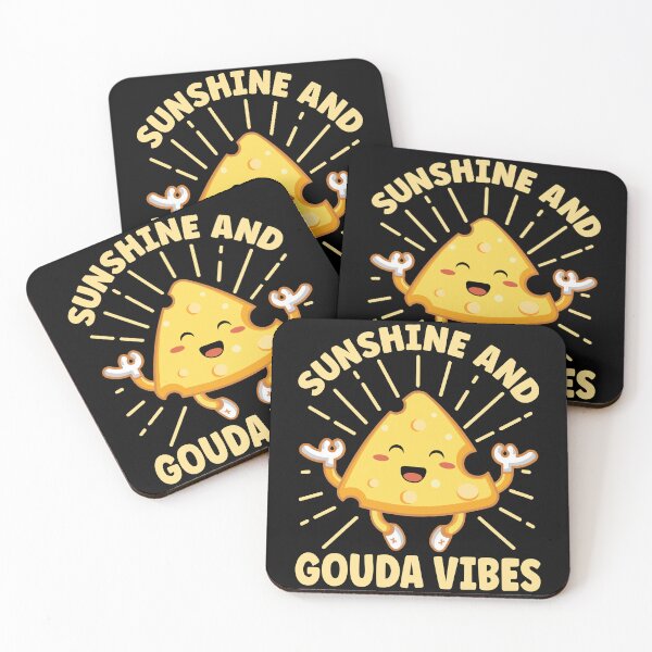 Item preview, Sunshine And Gouda Vibes| Cute and Funny Meditating Cheese - Black designed and sold by PearlMoonGrapes.