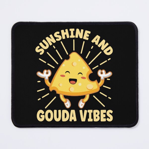 Item preview, Sunshine And Gouda Vibes| Cute and Funny Meditating Cheese - Black designed and sold by PearlMoonGrapes.