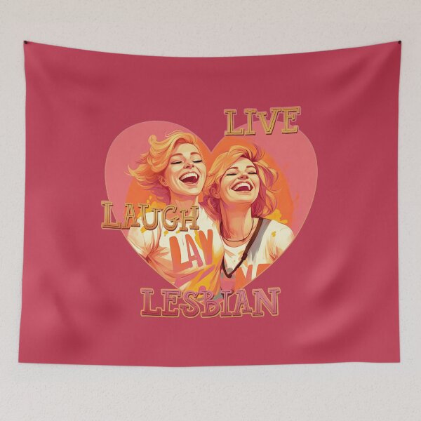 Aperçu de l'œuvre Live Laugh Lesbian Blonde Heart Design créée et vendue par danielliamgill.