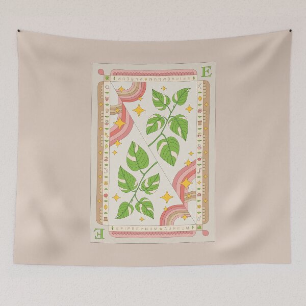 Item preview, Epipremnum Photos Plant Playing Card Boho Illustration  designed and sold by Anna Grunduls.