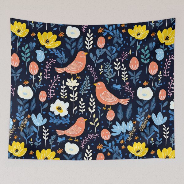 Item preview, BIRDS AND FLORAL SPRING AND SUMMER FLOWER PATTERN Midjourney AI Artwork designed and sold by davidjulie.
