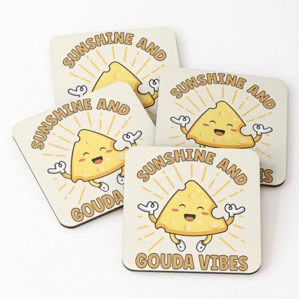 Item preview, Sunshine And Gouda Vibes| Cute and Funny Meditating Cheese - Yellow designed and sold by PearlMoonGrapes.