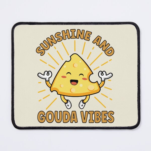 Item preview, Sunshine And Gouda Vibes| Cute and Funny Meditating Cheese - Yellow designed and sold by PearlMoonGrapes.