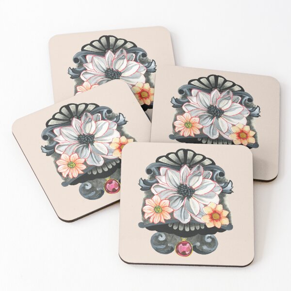 Item preview, Dahlias and filigree designed and sold by KnowingWonder.
