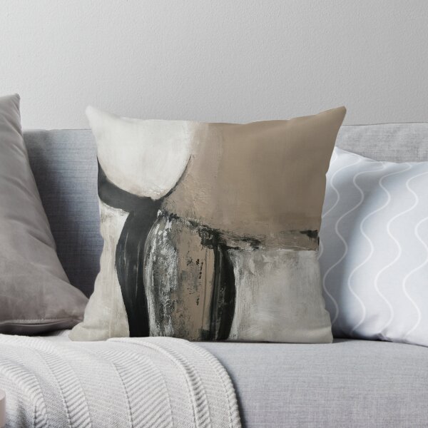 neutral abstract Throw Pillow