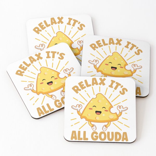 Item preview, Relax It's All Gouda| Cute and Funny Meditating Cheese designed and sold by PearlMoonGrapes.