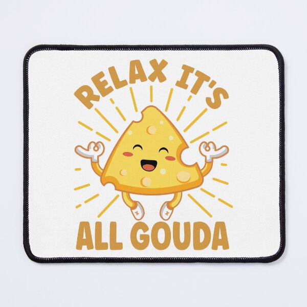 Item preview, Relax It's All Gouda| Cute and Funny Meditating Cheese designed and sold by PearlMoonGrapes.