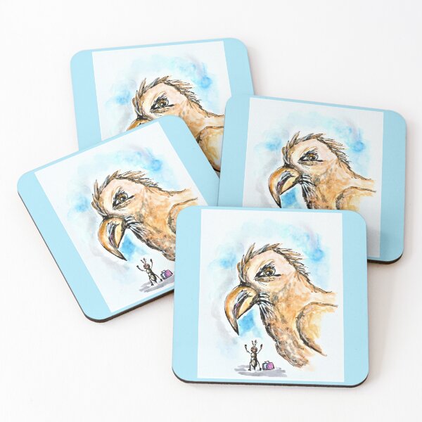 Item preview, Bird of prey and ant, watercolour, fine art designed and sold by janianna.