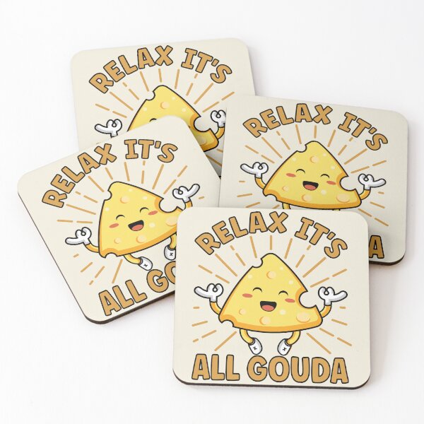 Item preview, Relax It's All Gouda| Cute and Funny Meditating Cheese - Yellow designed and sold by PearlMoonGrapes.