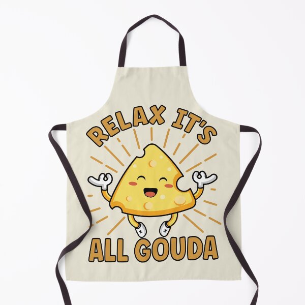 Item preview, Relax It's All Gouda| Cute and Funny Meditating Cheese - Yellow designed and sold by PearlMoonGrapes.