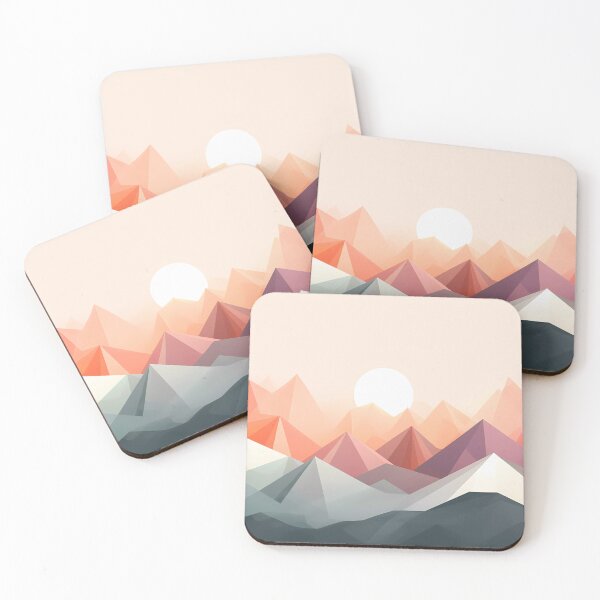 Item preview, Minimalist Mountain Range in Pastel - Geometric Landscape Art designed and sold by SweetWhiskers.