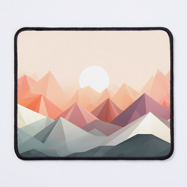 Item preview, Minimalist Mountain Range in Pastel - Geometric Landscape Art designed and sold by SweetWhiskers.