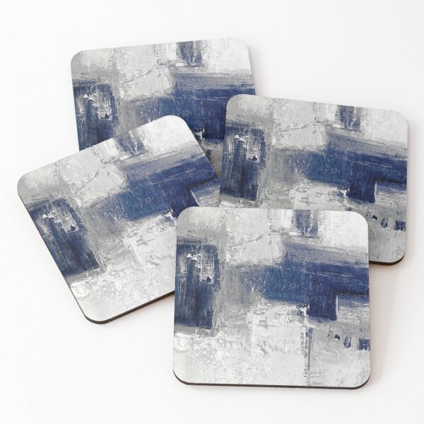 Blue gray abstract Coasters (Set of 4)