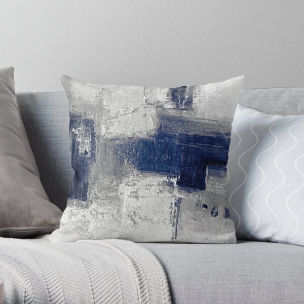 Blue gray abstract Throw Pillow