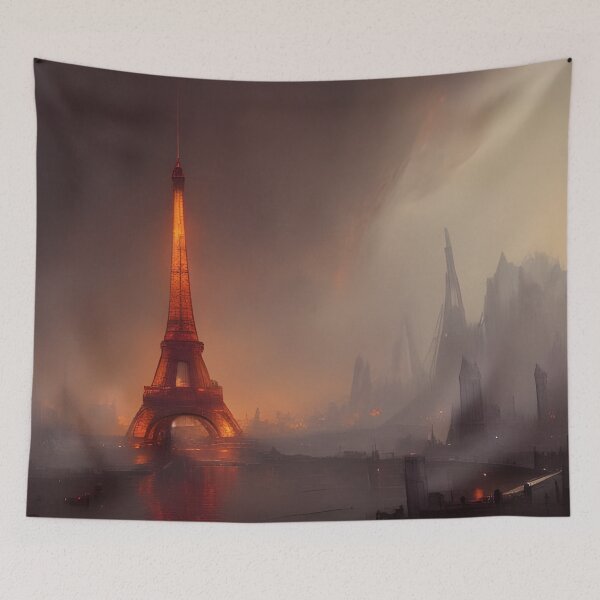 Item preview, Eiffel Tower Paris Post Apocalyptic Art designed and sold by Ameiva-Apparel.