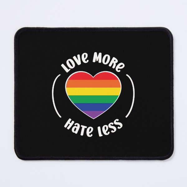 Item preview, LOVE more hate less / LGBTQIA pride flag rainbow / gay lesbian trans bi queer ally gifts designed and sold by Pixar23.