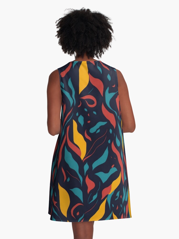 Thumbnail 3 of 4, A-Line Dress, Pop Art without a message designed and sold by Ersha-Design.