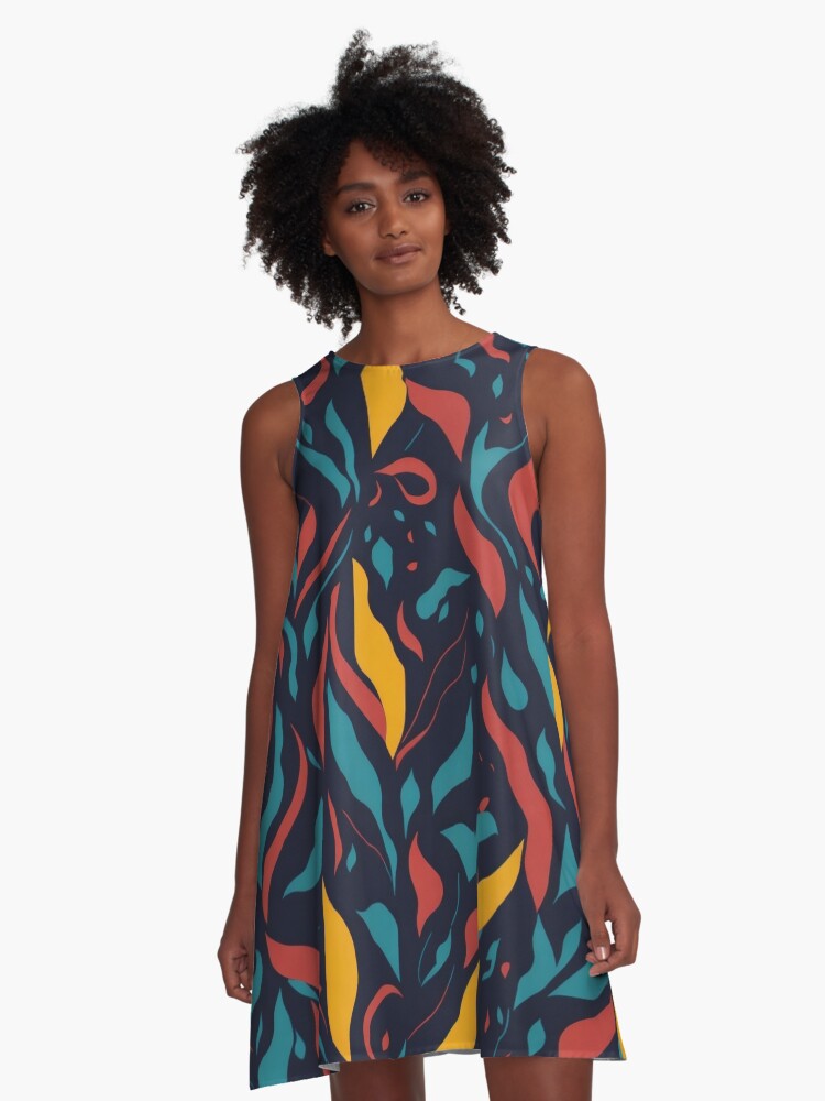 Thumbnail 1 of 4, A-Line Dress, Pop Art without a message designed and sold by Ersha-Design.