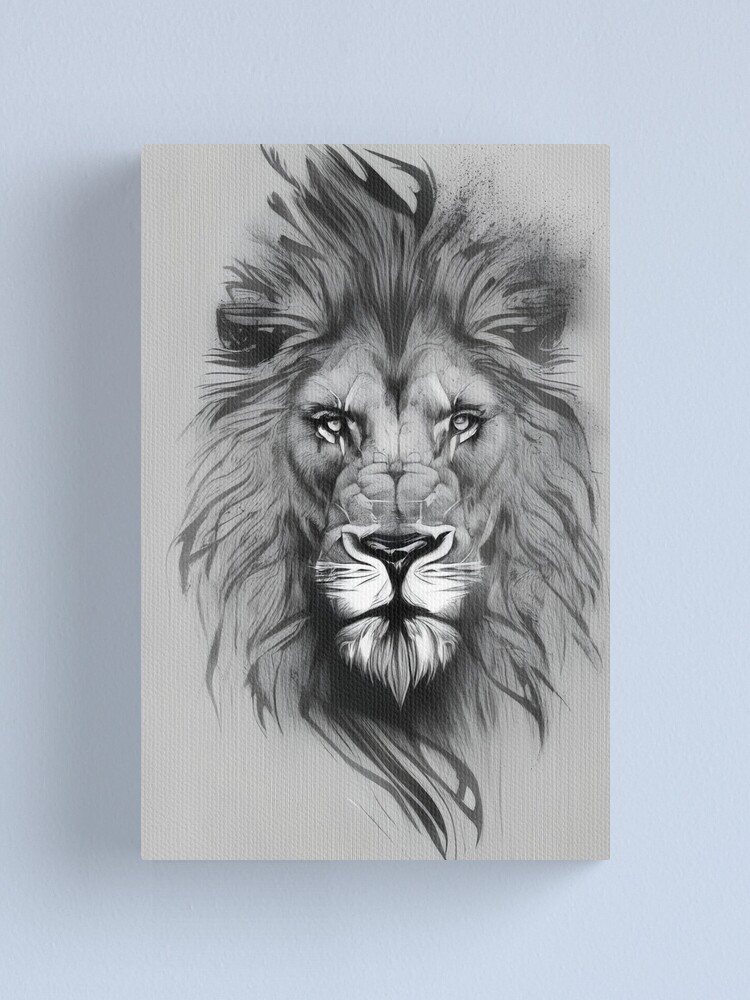 a simple white lion sketch