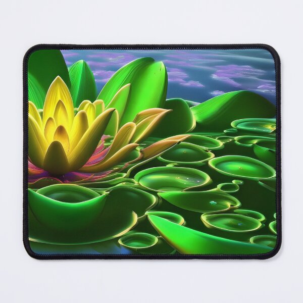 Item preview, Yellow Lotus Flower in Surreal Pond designed and sold by AuroraSpringer.