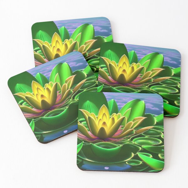 Item preview, Yellow Lotus Flower in Surreal Pond designed and sold by AuroraSpringer.
