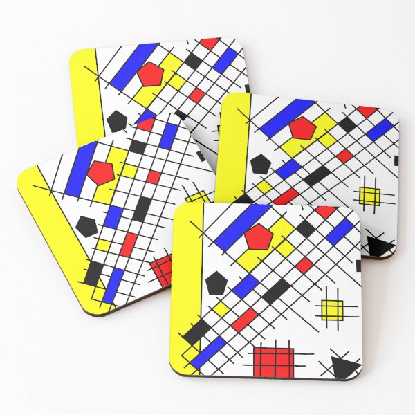 Item preview, Composition inspired in Mondrian and Kandisnky with a touch of Miró designed and sold by hermarartonline.