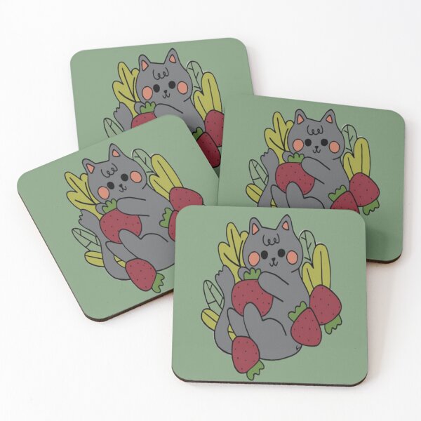 Item preview, strawberry cat designed and sold by heartbyjes.