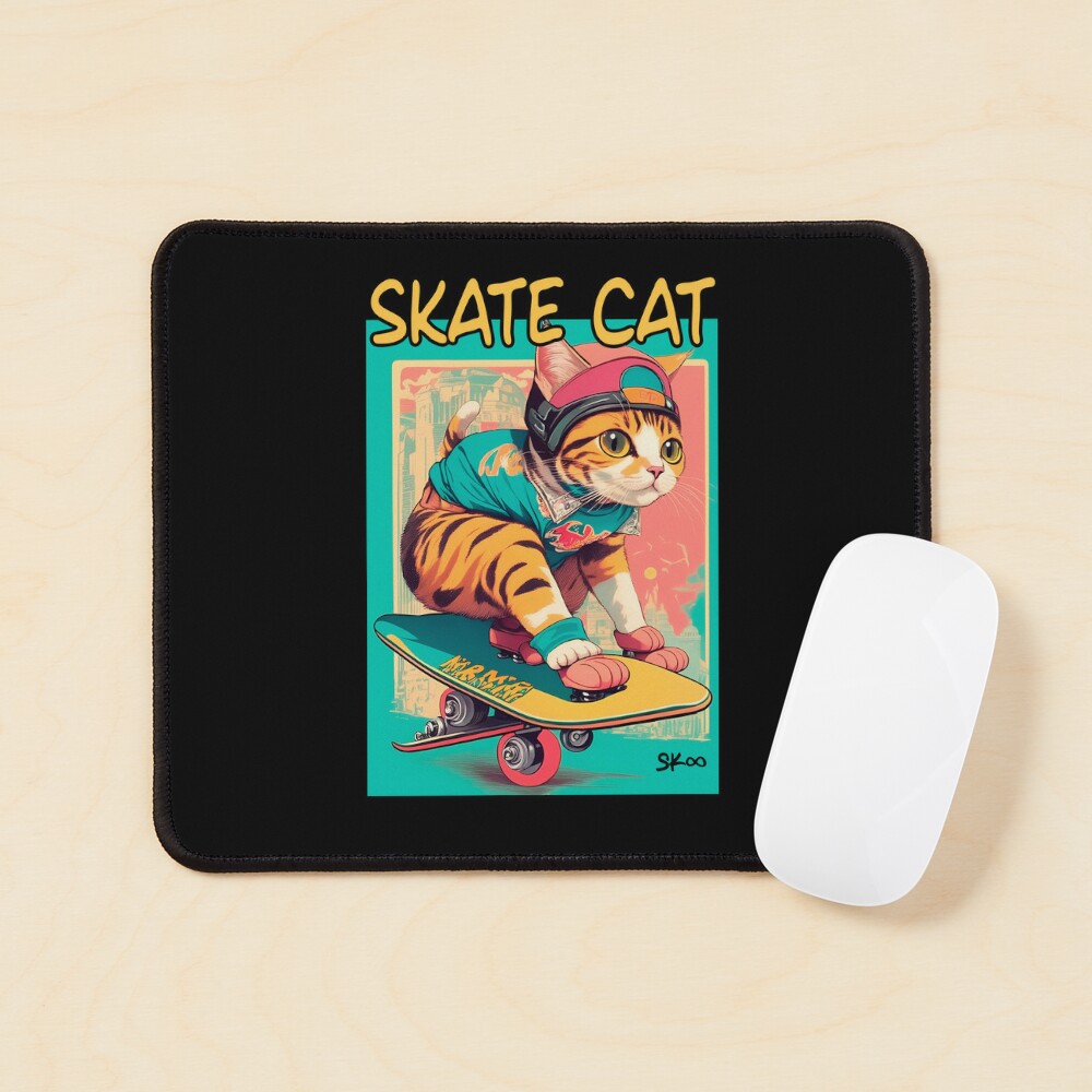 Skate Cat Vintage Tee, Funny Retro Animals on Skateboards Art Board Print  for Sale by PrintOfi