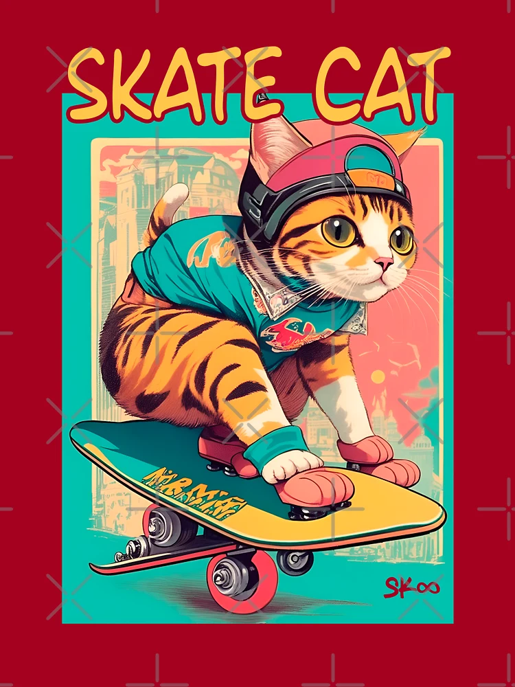 Skater Monkey on Skateboard T-Shirt by Me - Pixels