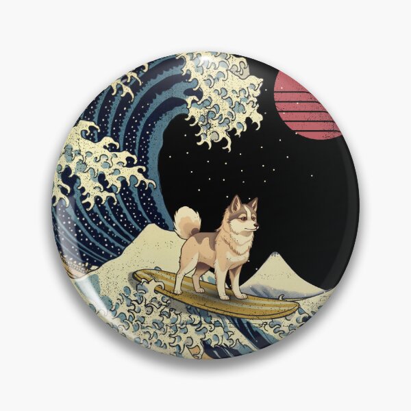 Aperçu de l'œuvre Alaskan Klee Kai Kanagawa Japanese Surfing Wave créée et vendue par rafaeltto.