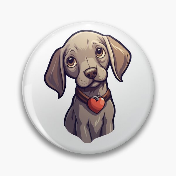Item preview, Weimaraner Puppy Cute Cartoon Portrait Illustration Gray Dog designed and sold by Calypso Pixels.