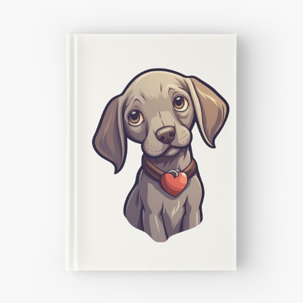 Item preview, Weimaraner Puppy Cute Cartoon Portrait Illustration Gray Dog designed and sold by Calypso Pixels.