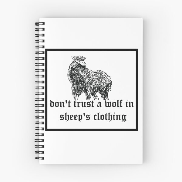 Item preview, Aesthetic Don't tryst wolf in sheep's clothing design black and white sketch designed and sold by taherlee11.