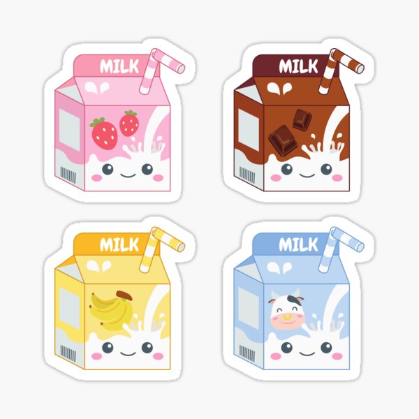 Milk Carton, Holographic Sticker, Handmade Sticker, Stickers, Kawaii M –  littlepaperies