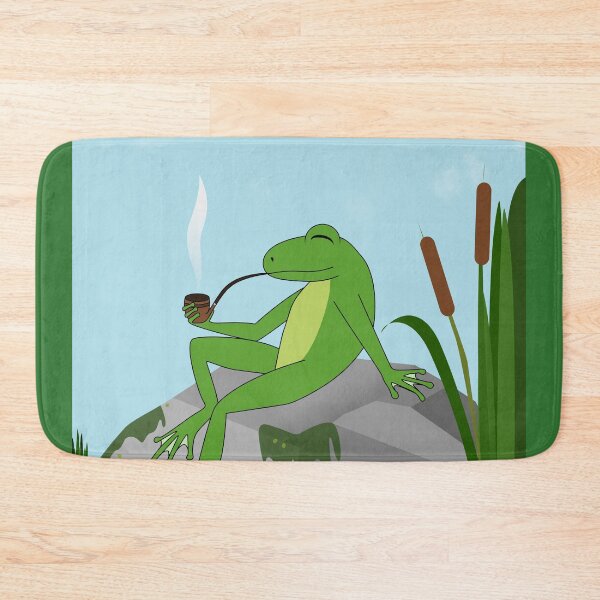 Item preview, Frog with a Pipe on a Rock designed and sold by chrispy doodles.