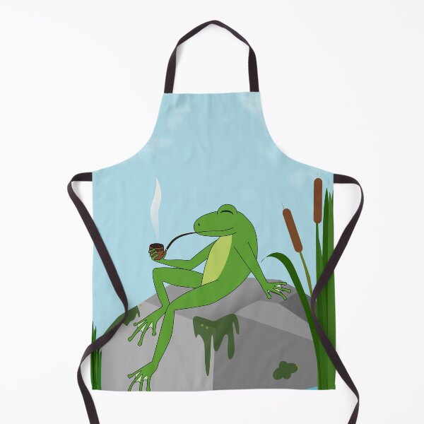 Item preview, Frog with a Pipe on a Rock designed and sold by chrispy doodles.