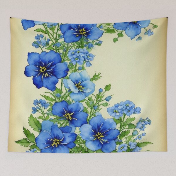Item preview, Blue Delphiniums Flowers Border with Touch of Nature Design designed and sold by Bb-gl.